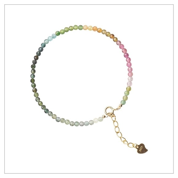 NEW Handmade Artisan Dainty Beaded Natural Tourmaline Gold Plated Brace… - Picture 3 of 5